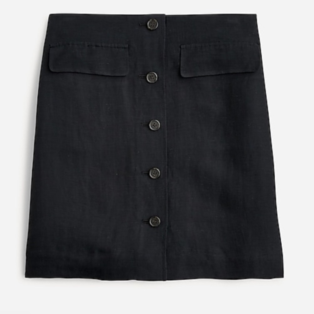 🎁 NWT J Crew Button Front Linen Curpo Skirt